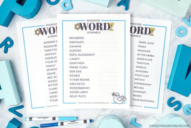 Free Printable Passover Word Scramble