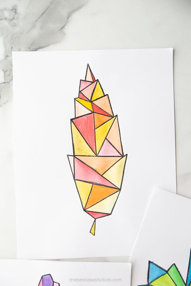 Geometric Leaf Art