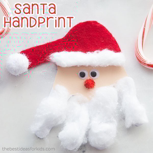 Santa Handprint Christmas Card