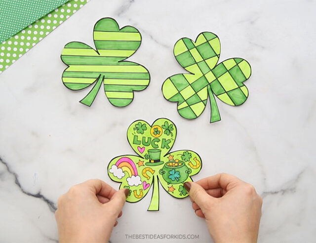 Shamrock Cards for Kids to Color