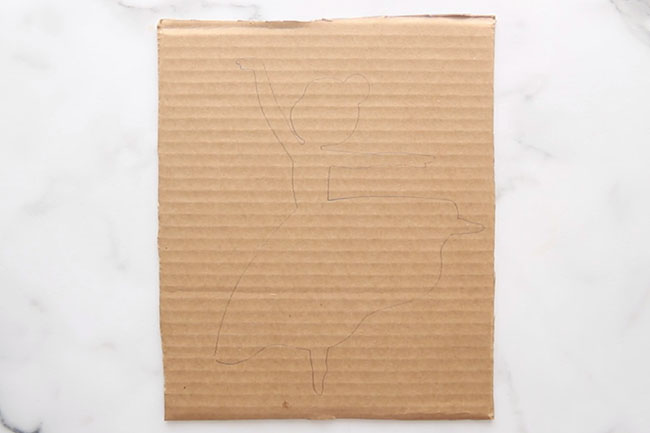 Trace Ballerina Template on Cardboard